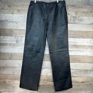 Outfit JPR Leather Womens Black Wide Leg Pants Side Zip Size 8 Biker